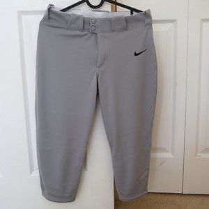 Nike Vapor Select Women's 3/4- Length Softball Pants, Small, color gray.